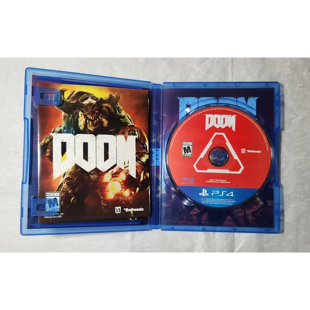 PS4 Doom And Doom VFR CIB (Bethesda, 2016, 2017) Pre-owned